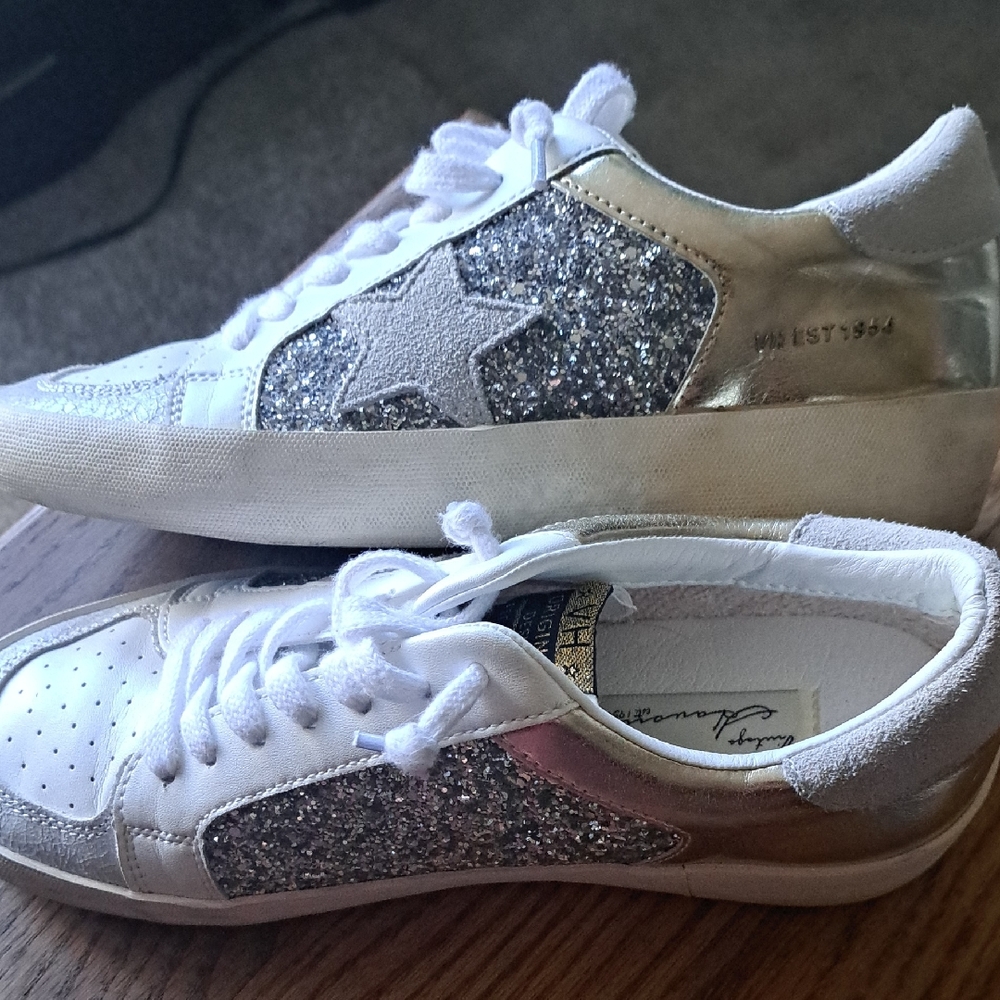 Vintage Havana LIBBY - WHITE GOLD SILVER       Size 9